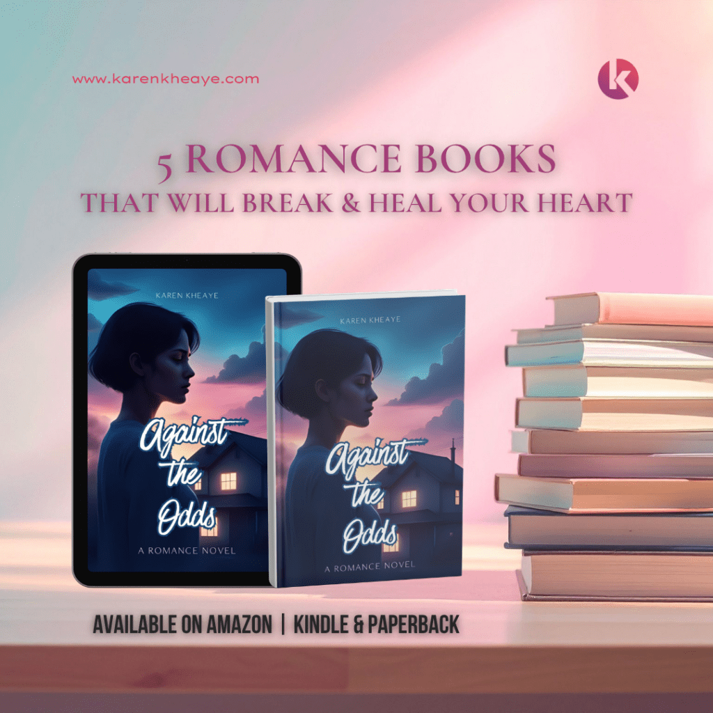 Featured image for romance book recommendations including books like Against the Odds, highlighting emotional love stories and second chance romance novels.